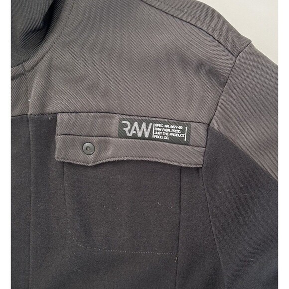 G-Star Raw 3301 Track Jacket Men L Black Contrast Shoulder Chest Pockets Stretch - Picture 5 of 13